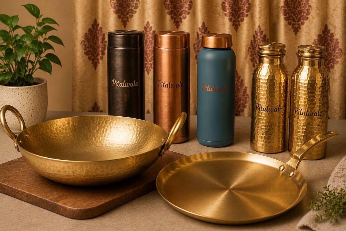 Collection of copper and brass bowls